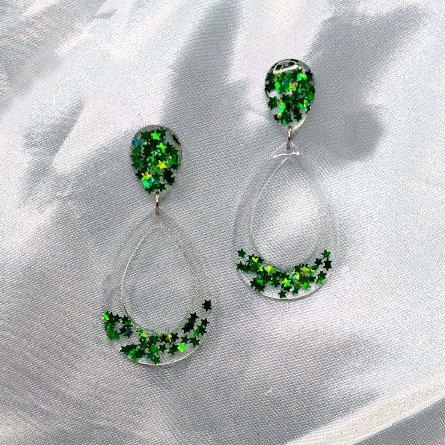 Green Star Earrings