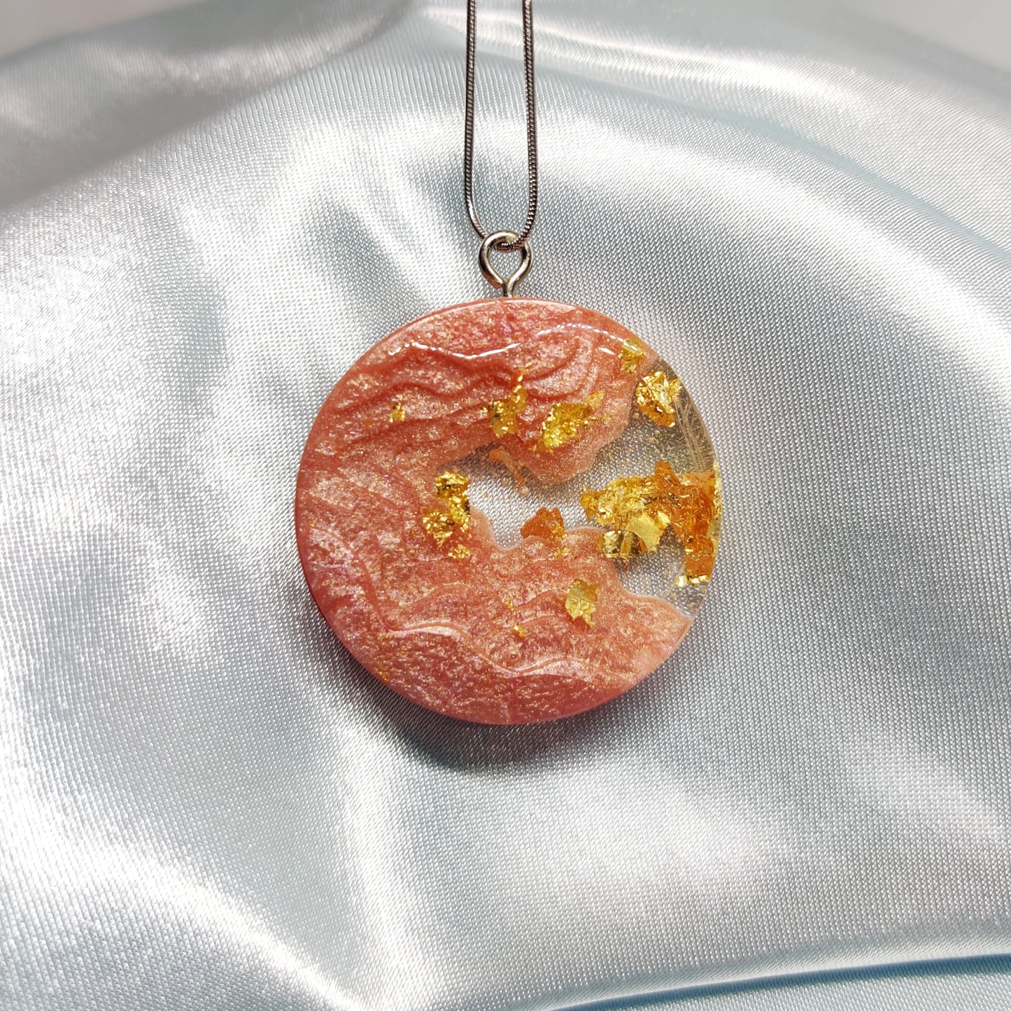 Pink and Gold Flake Pendant