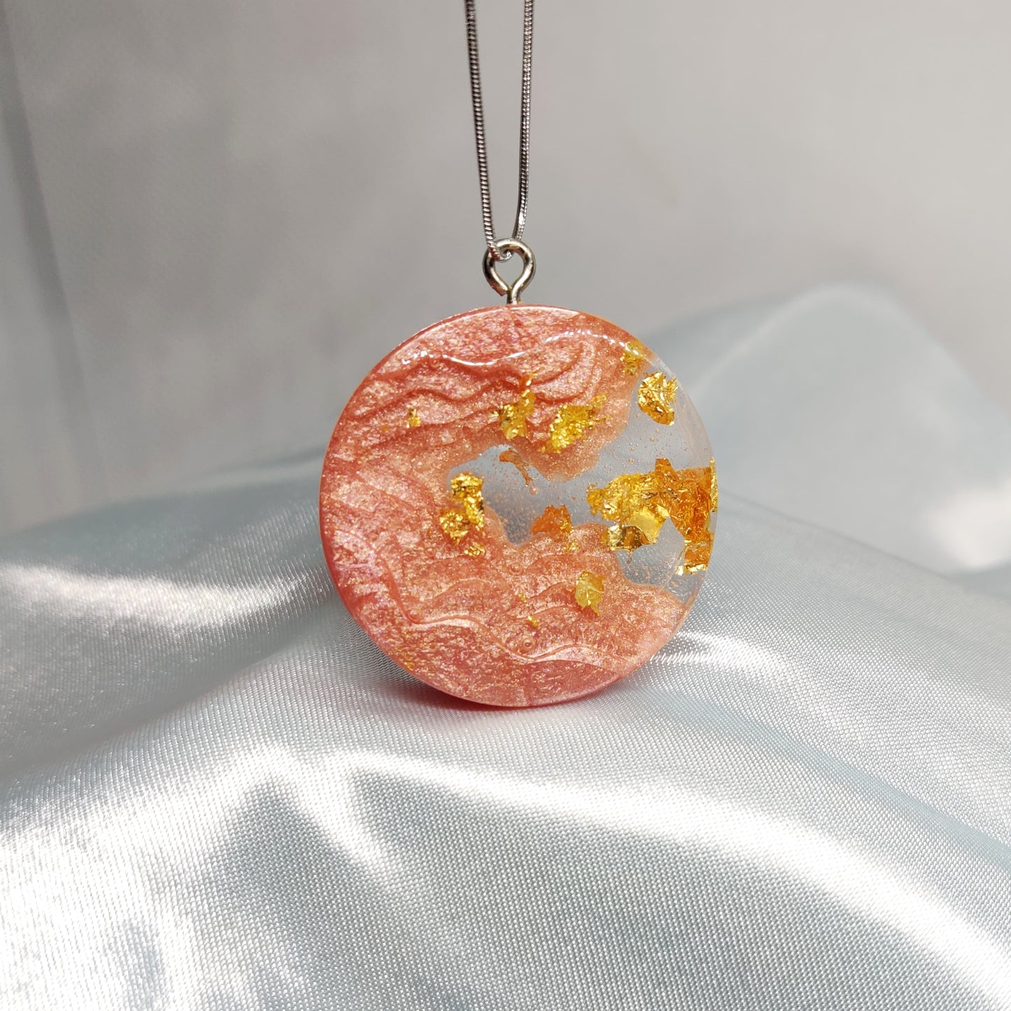 Pink and Gold Flake Pendant